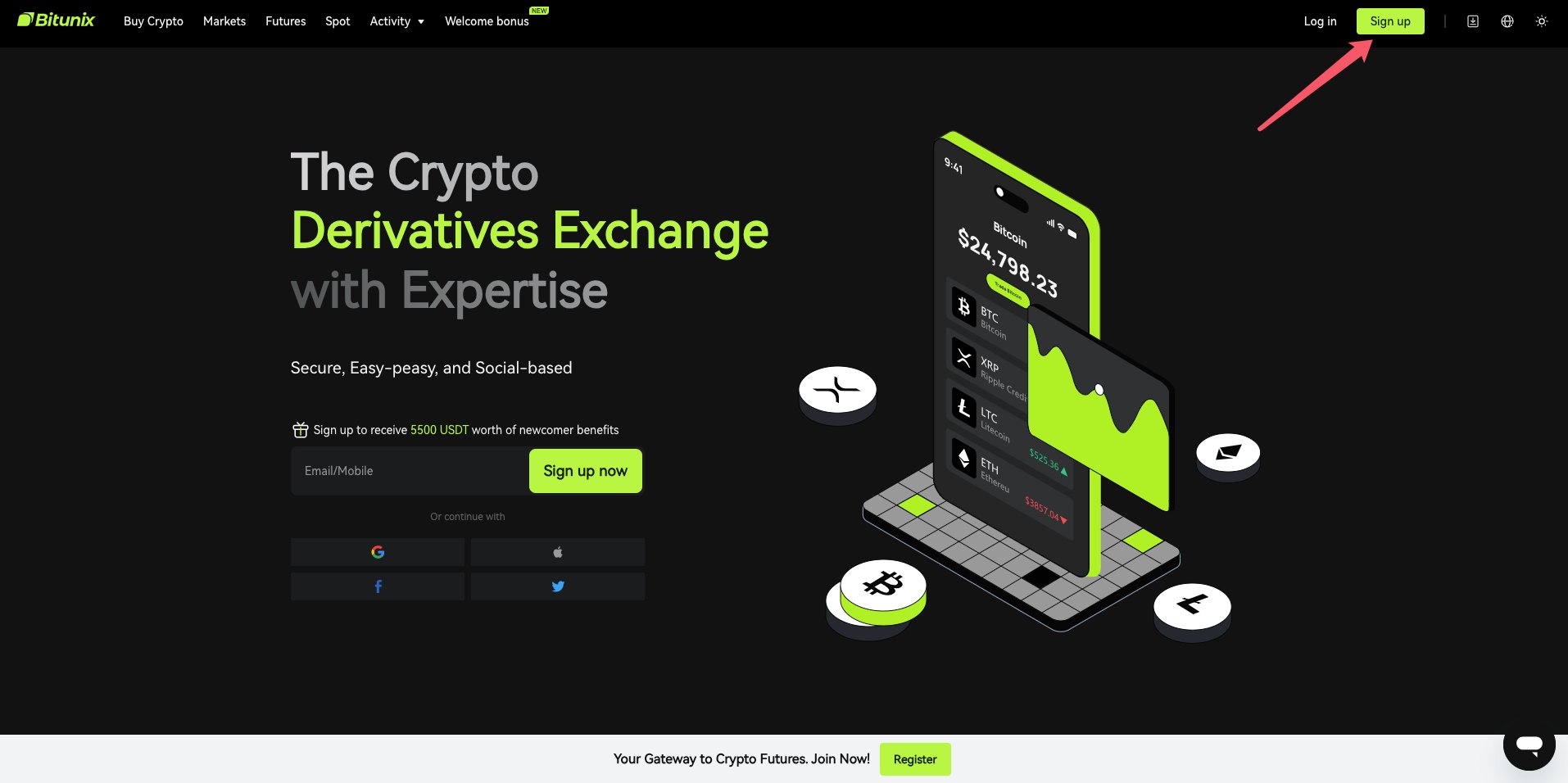 ثبت نام در صرافی بیت یونیکس
